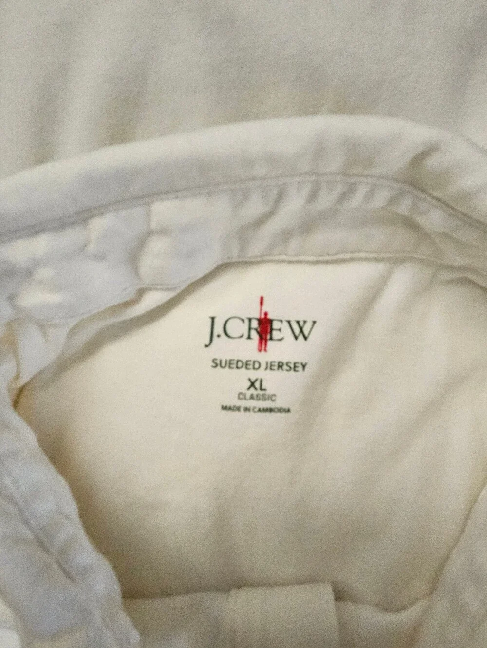 J.CREW Sueded 100% Cotton Ivory color size XL Polo Shirt.